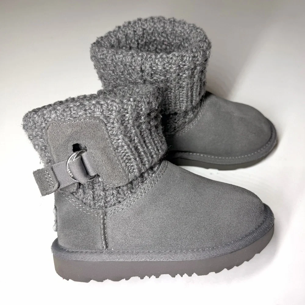 UGG Australia Kids Classic Solene Mini Boots Gray Size- 9